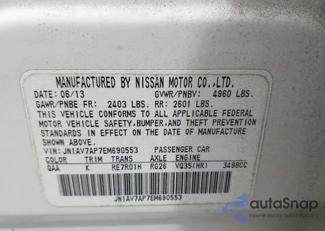 2014 Infiniti Q50 Hybrid Premium from USA, damaged, VIN JN1AV7AP7EM690553